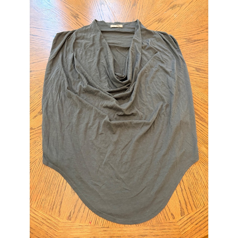 Helmut Lang Olive Green Cowl Neck Draped Sleeveless Top Pima Cotton Modal S - Picture 2 of 7